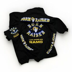 Born x Raised Los Angles Rams Black Hoodie Sz 3XL With Sweat Pants Sz 2XL